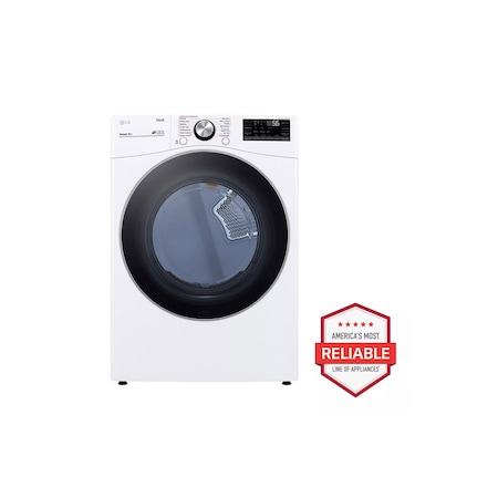Lg 7.4 cu. ft. Large Capacity Vented Smart Stackable Gas Dryer DLGX4201W
